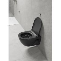 GSI PURA ECO závesná WC misa, Swirlflush, 36x55cm, čierna dual-mat 880726