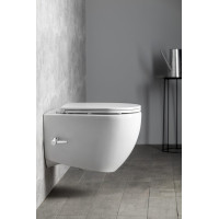 Isvea INFINITY CLEANWASH závesná WC misa Rimless, integrovaný ventil a bidet. spŕška, 36, 5x53cm, biela 10NFS1001I