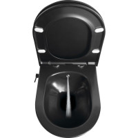 Sapho AVVA CLEANWASH závesná WC misa, Rimless, integrovaná batéria a bidet. spŕška, 35, 5x53cm, čierna mat 100315-110