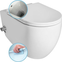 Isvea INFINITY CLEANWASH závesná WC misa Rimless, integrovaná batéria a bidet. spŕška, 36, 5x53cm, biela 10NFS1005I
