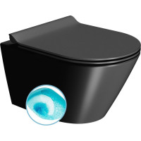 GSI KUBE X závesná WC misa, Swirlflush, 36x50cm, čierna dual-mat 941626
