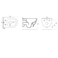 Sapho BRILLA CLEANWASH závesná WC misa s bidetovou sprškou, Rimless, 36, 5x53cm, biela 100612