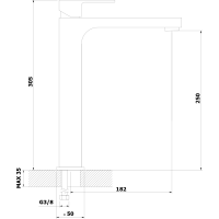 Bruckner SIEGER stojanková umývadlová batéria vysoká bez výpuste, predĺžená hubica, chróm 914.006.1