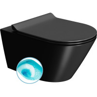 GSI KUBE X závesná WC misa, Swirlflush, 36x55cm, čierna dual-mat 941526