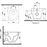 Isvea INFINITY CLEANWASH závesná WC misa Rimless, integrovaná batéria a bidet. spŕška, 36, 5x53cm, biela 10NFS1005I