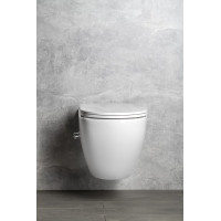 Isvea INFINITY CLEANWASH závesná WC misa Rimless, integrovaný ventil a bidet. spŕška, 36, 5x53cm, biela 10NFS1001I