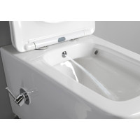 Sapho PORTO CLEANWASH závesná WC misa Rimless, integrovaná batéria a bidet. spŕška, 36x5cm, biela PZ102RX