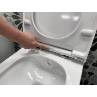Sapho AVVA CLEANWASH závesná WC misa, Rimless, integrovaná batéria a bidet. spŕška, 35, 5x53cm, biela 100315