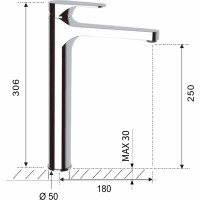 Sapho CORNELI stojanková umývadlová batéria vysoká bez výpuste, predĺžená hubica, chróm CE07