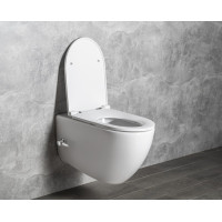 Isvea INFINITY CLEANWASH závesná WC misa Rimless, integrovaný ventil a bidet. spŕška, 36, 5x53cm, biela 10NFS1001I