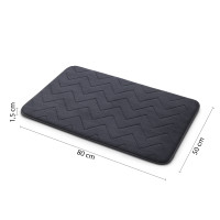 Gedy MOUSSE kúpeľňová predložka, 50x80cm, 100% polyester, protišmyk, antracit 96MS508085