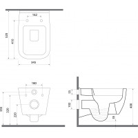 Isvea VEA závesná WC misa Rimless, 34, 5x52cm, biela 10VA02001