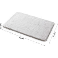 Gedy FUZZY kúpeľňová predložka, 50x80cm, 100% polyester, protišmyk, biela 96FY508002