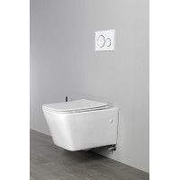 Sapho PORTO CLEANWASH závesná WC misa Rimless, integrovaná batéria a bidet. spŕška, 36x5cm, biela PZ102RX