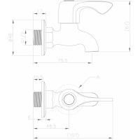 Aqualine Nástenný guľový ventil 1/2", krátky, chróm ZY12033