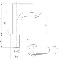 Sapho SMALL stojankový umývadlový ventil, 113mm, chróm SM23