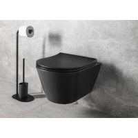 Sapho AVVA závesná WC misa, Rimless, 35, 5x53cm, čierna mat 100314-110
