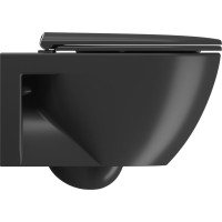 GSI PURA ECO závesná WC misa, Swirlflush, 36x55cm, čierna dual-mat 880726