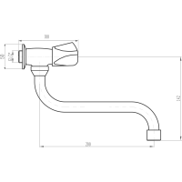 Aqualine Nástenný ventil 1/2", otočná hubica, chróm ZY1812
