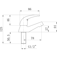 Aqualine Stojankový guľový ventil 1/2", 79, 5mm, chróm ZY12034