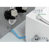 Isvea INFINITY CLEANWASH závesná WC misa Rimless, integrovaný ventil a bidet. spŕška, 36, 5x53cm, biela 10NFS1001I