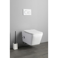 Sapho PORTO CLEANWASH závesná WC misa Rimless, integrovaná batéria a bidet. spŕška, 36x5cm, biela PZ102RX