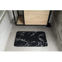 Aqualine Kúpeľňová predložka 50x80cm, absorpčná, čierna/mramor PCD011