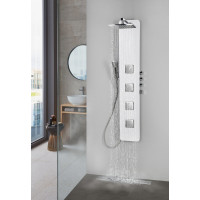 Polysan SPIRIT SQUARE termostatický sprchový panel nástenný, 250x1550mm, biela 81151