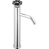 Sapho INDUSTRY stojanková umývadlová batéria vysoká bez výpuste, výška 332 mm, chróm / čierna 5102LTT