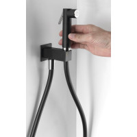 Sapho Nástenný ventil s ručnou bidetovou sprškou a bezpečnostnou poistkou, hranatý, čierna mat SG108NE