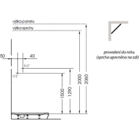 Polysan LUK termostatický sprchový panel rohový 250x1300mm, biela 80325