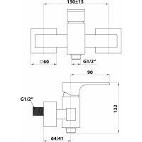 Sapho FORATA nástenná sprchová batéria, čierna mat FT011/15