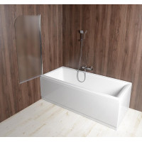 Aqualine VILMA vaňová zástena 600x1400 mm, chróm, ľavá, sklo matné AQ6018L