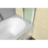 Aqualine VANDA vaňová zástena skladacia 1000x1400 mm, chróm, sklo matné AQ1140