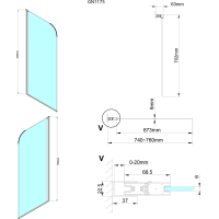 Gelco LORO vaňová zástena 750mm, číre sklo GN1175