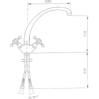 Sapho ANTEA stojanková drezová batéria, výška 265mm, chróm / zlato 3112