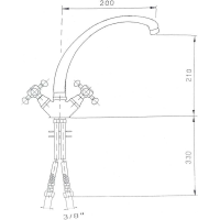 Sapho ANTEA stojančeková drezová batéria, výška 265mm, chróm 3111