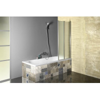 Aqualine VANDA vaňová zástena skladacia 1000x1400 mm, chróm, sklo matné AQ1140