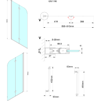 Gelco LORO vaňová zástena skladacia 900mm, číre sklo GN1190