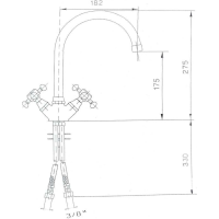 Sapho ANTEA stojanková drezová batéria, výška 275mm, bronz 3096