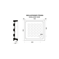 Kerasan RETRO keramická sprchová vanička, štvorec 90x90x20cm, biela 133801