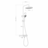 Aqualine FARRAO sprchový stĺp s batériou a napúšťaním, čierna mat SL450B