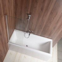 Aqualine VILMA vaňová zástena 600x1400mm, chróm, číre sklo AQ6014