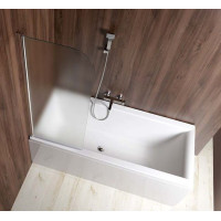 Aqualine VILMA vaňová zástena 600x1400 mm, chróm, ľavá, sklo matné AQ6018L