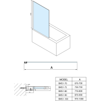 Polysan MODULAR SHOWER vaňová zástena 700x1500mm, číre sklo BMS1-70