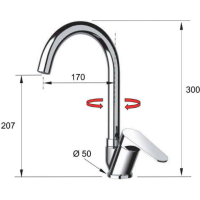 Sapho CORNELI stojanková drezová batéria, čierna mat CE60/15