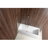 Aqualine VILMA vaňová zástena 600x1400 mm, chróm, ľavá, sklo matné AQ6018L
