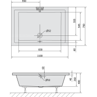 Polysan DEEP hlboká sprchová vanička, obdĺžnik 110x75x26cm, biela 72883