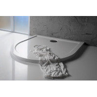 Polysan ISA 90 sprchová vanička z liateho mramoru, polkruh 90x90cm, biela 50511