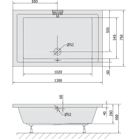 Polysan DEEP hlboká sprchová vanička, obdĺžnik 130x75x26cm, biela 72942